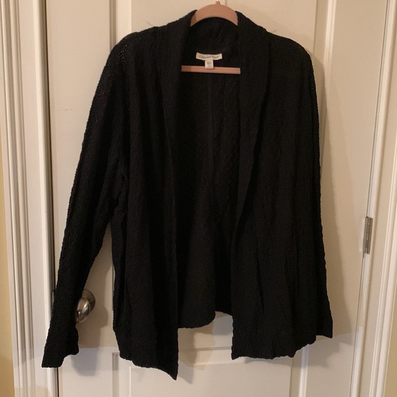 EUC Coldwater Creek black textured open cardigan size 1x (16W-18W) - Picture 2 of 11